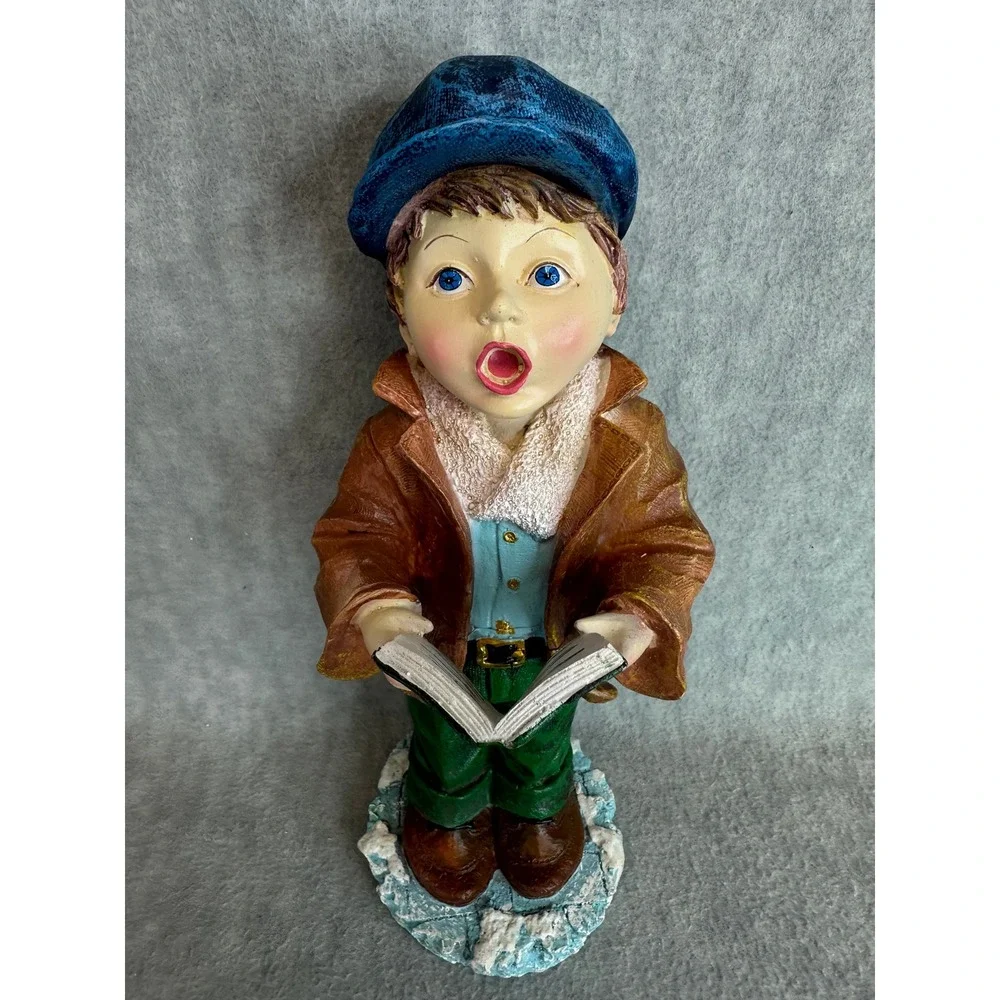 Vintage Caroler Boy Figurine with Music Book Christmas Holiday Decor‎ Caroling